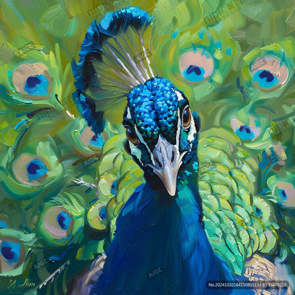 孔雀绘画