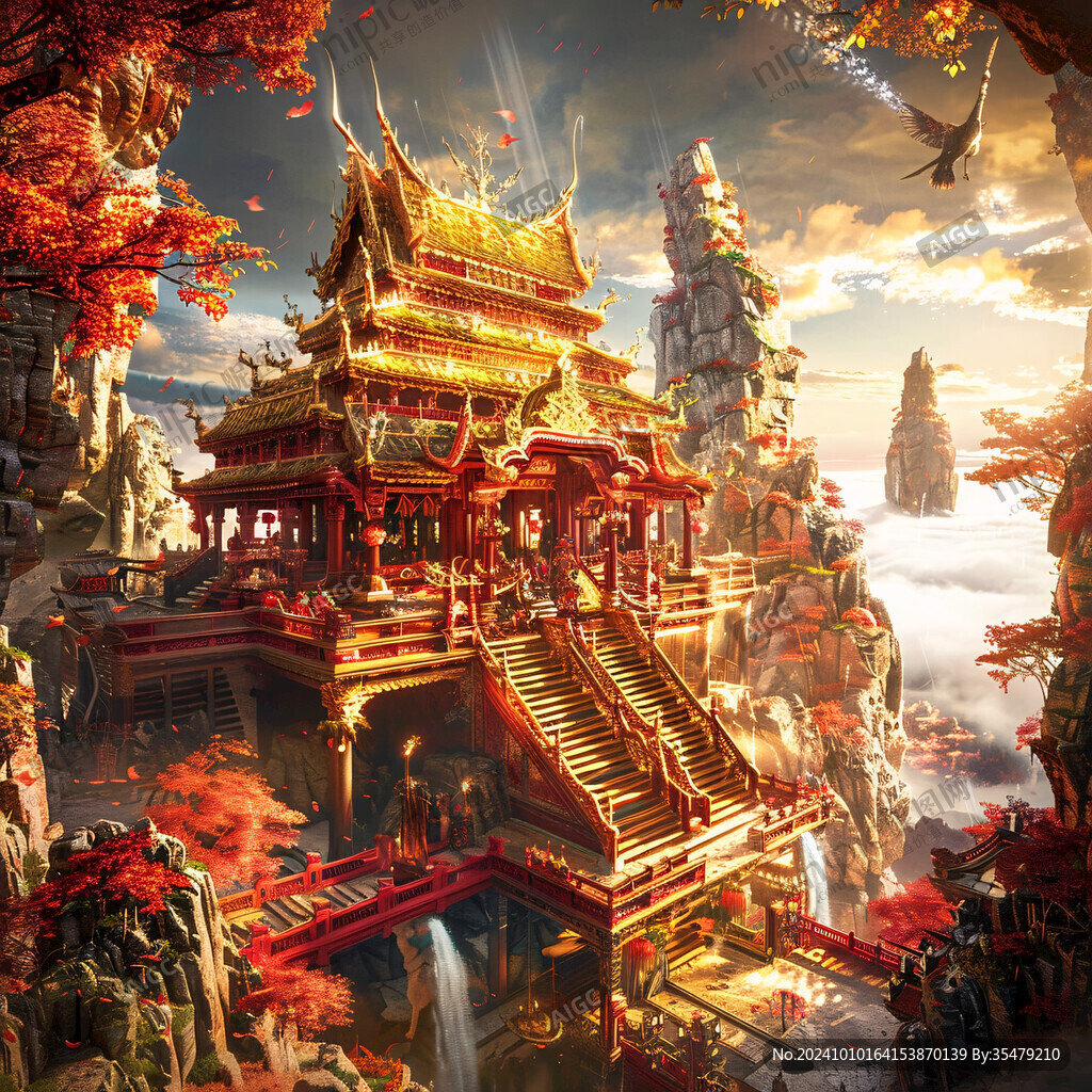 宫殿楼阁仙境仙人大殿