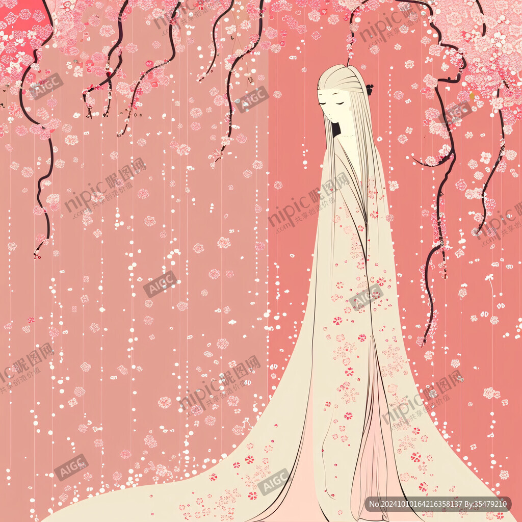 披发美女背景
