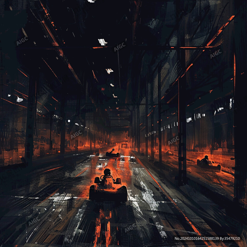 场景赛博插画