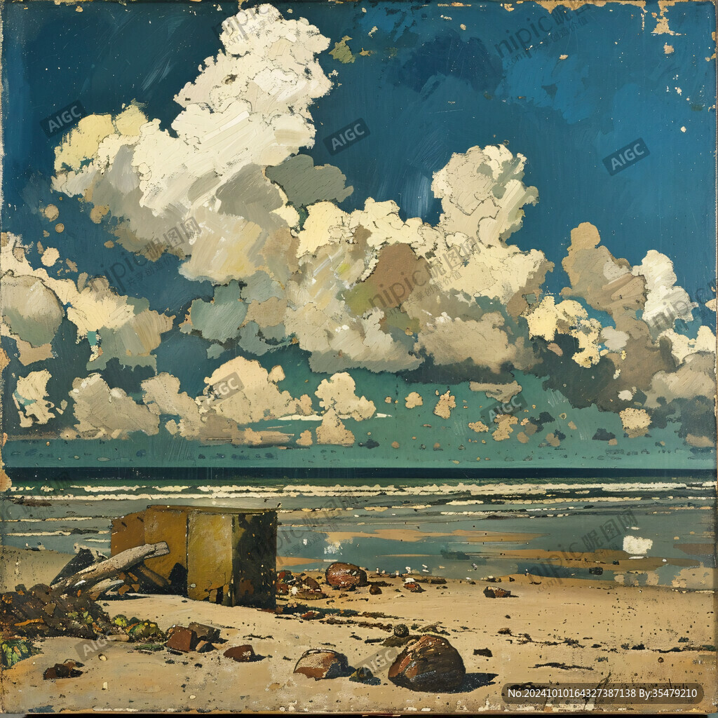 海天一色油画
