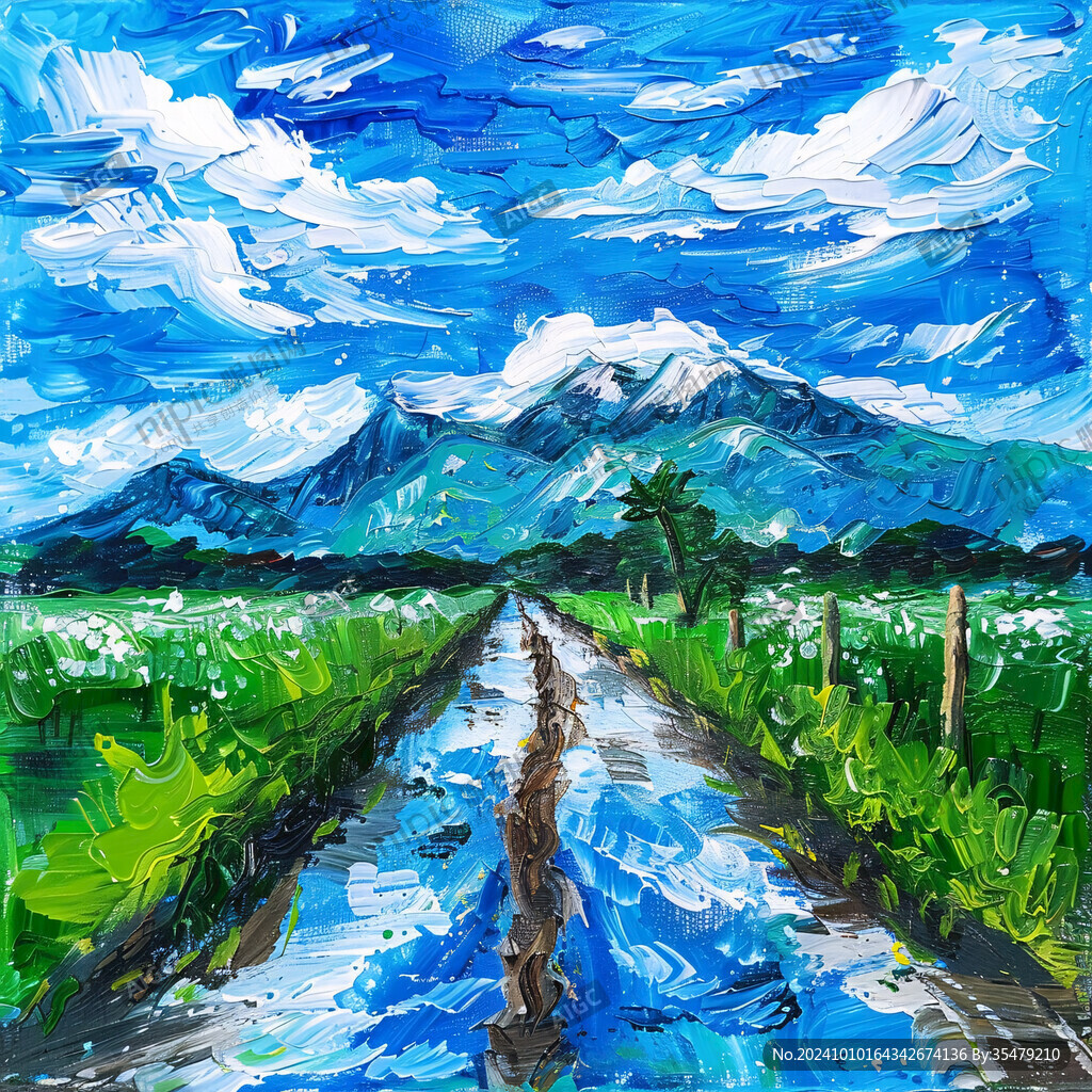 水渠插画