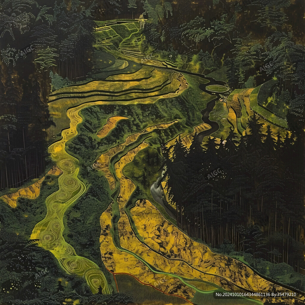 梯田装饰画