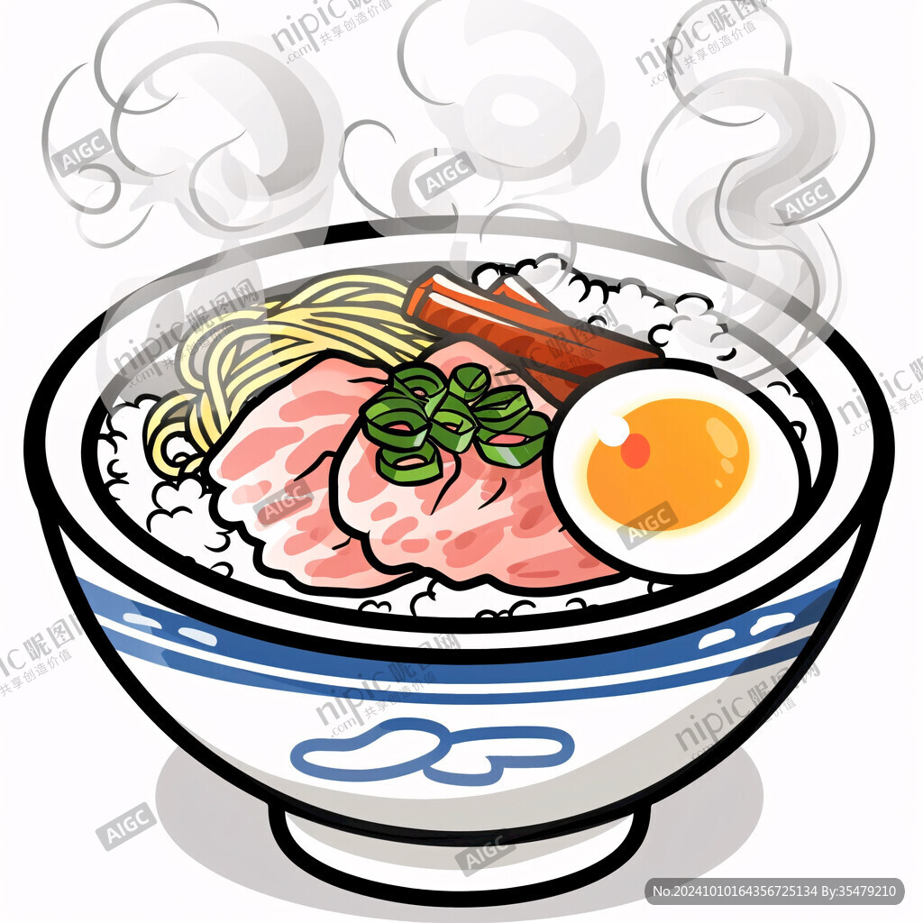 美味拉面插画