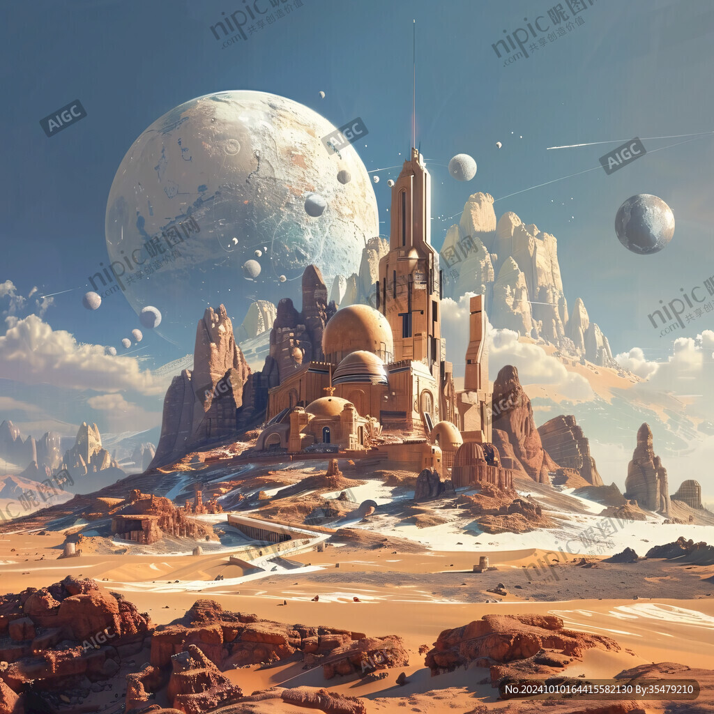 外星球幻想场景插画