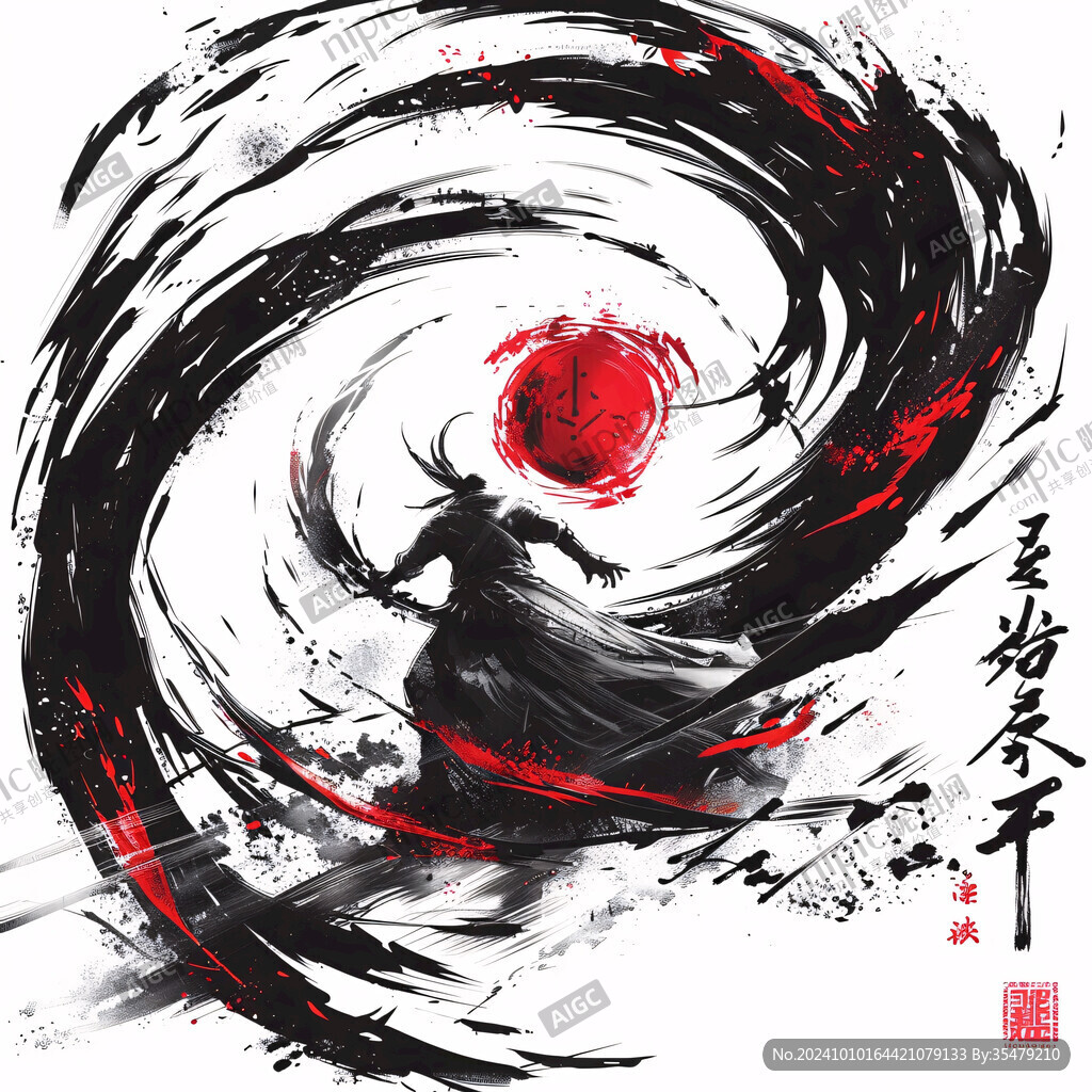 手绘风格太极海报