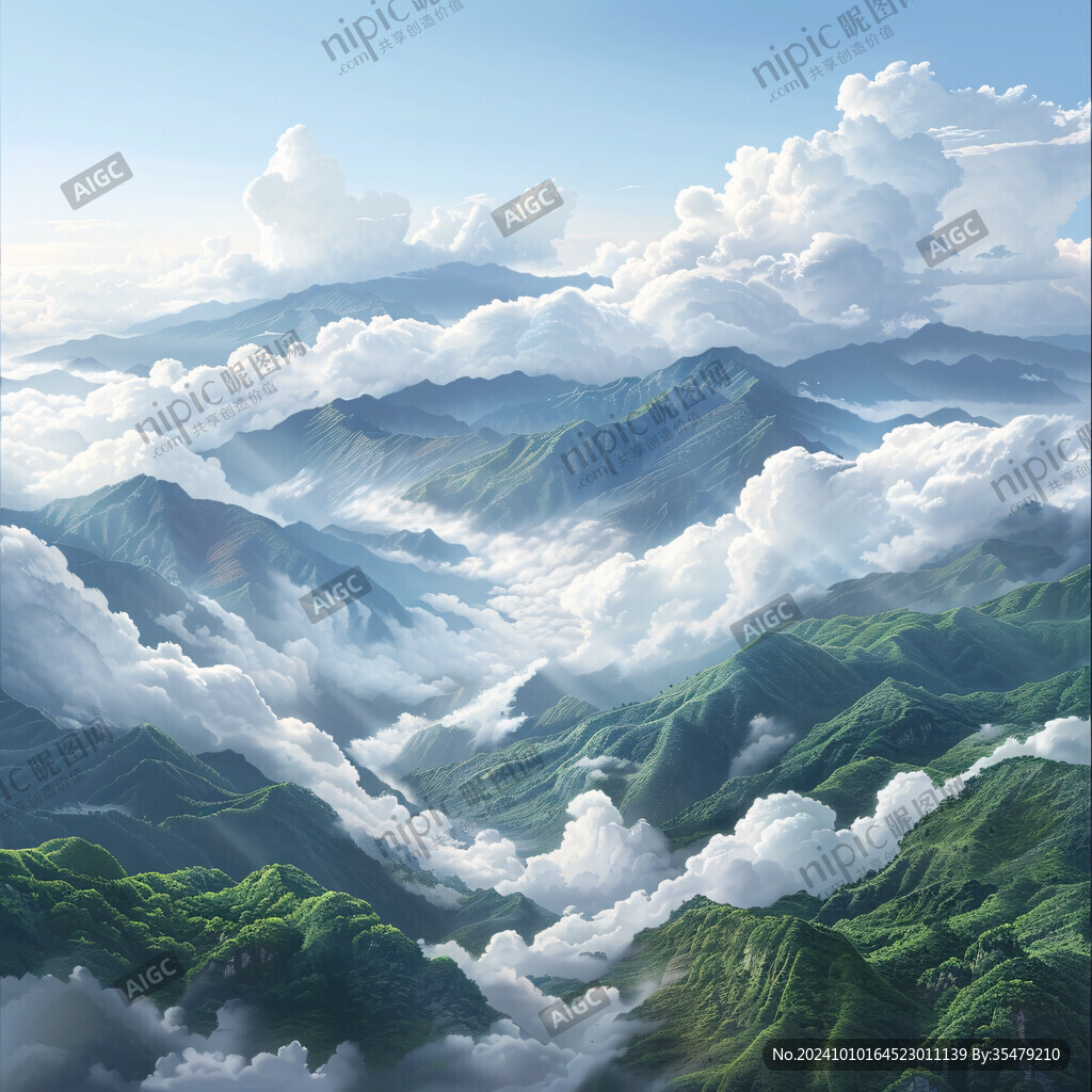 立体画云海