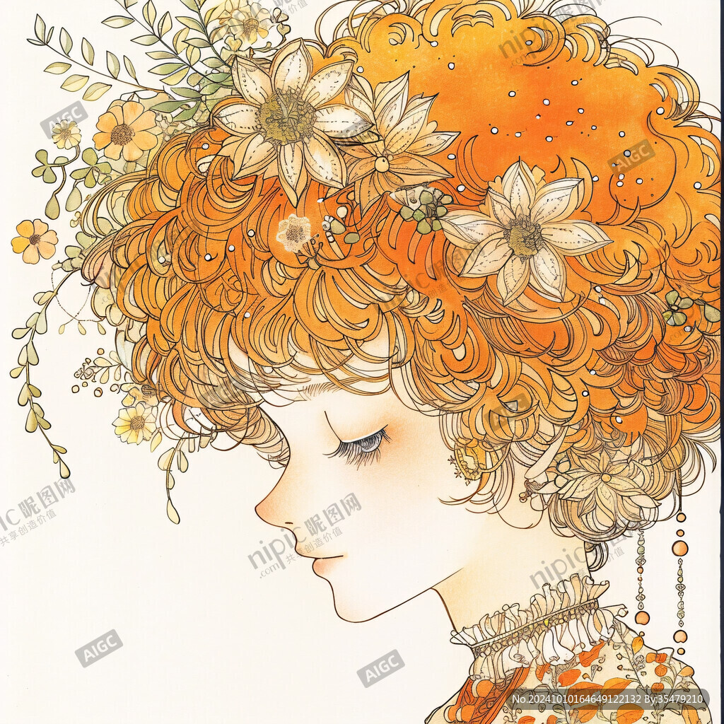 雏菊少女插画