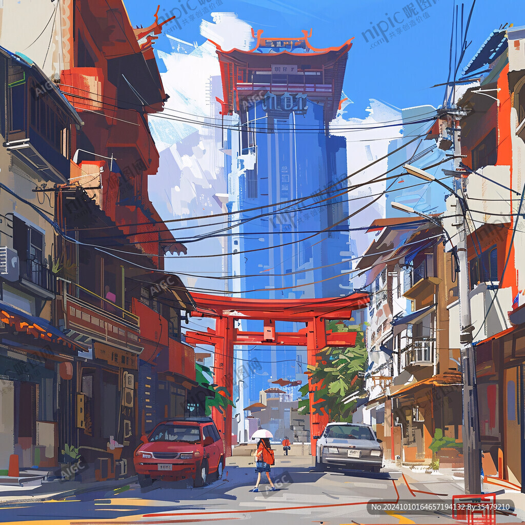 泰国意境城市泰国插画