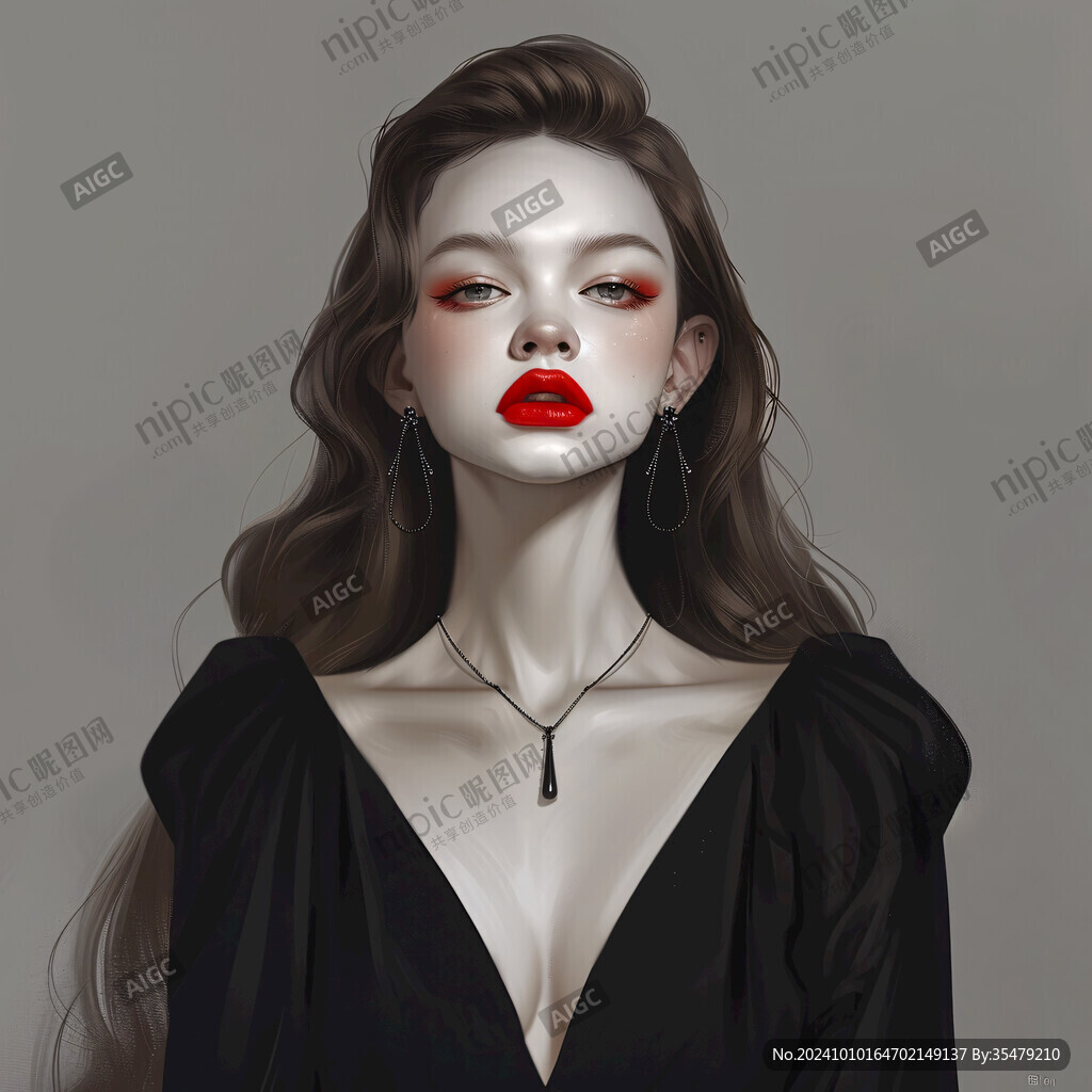 时尚美妆节日插画女孩