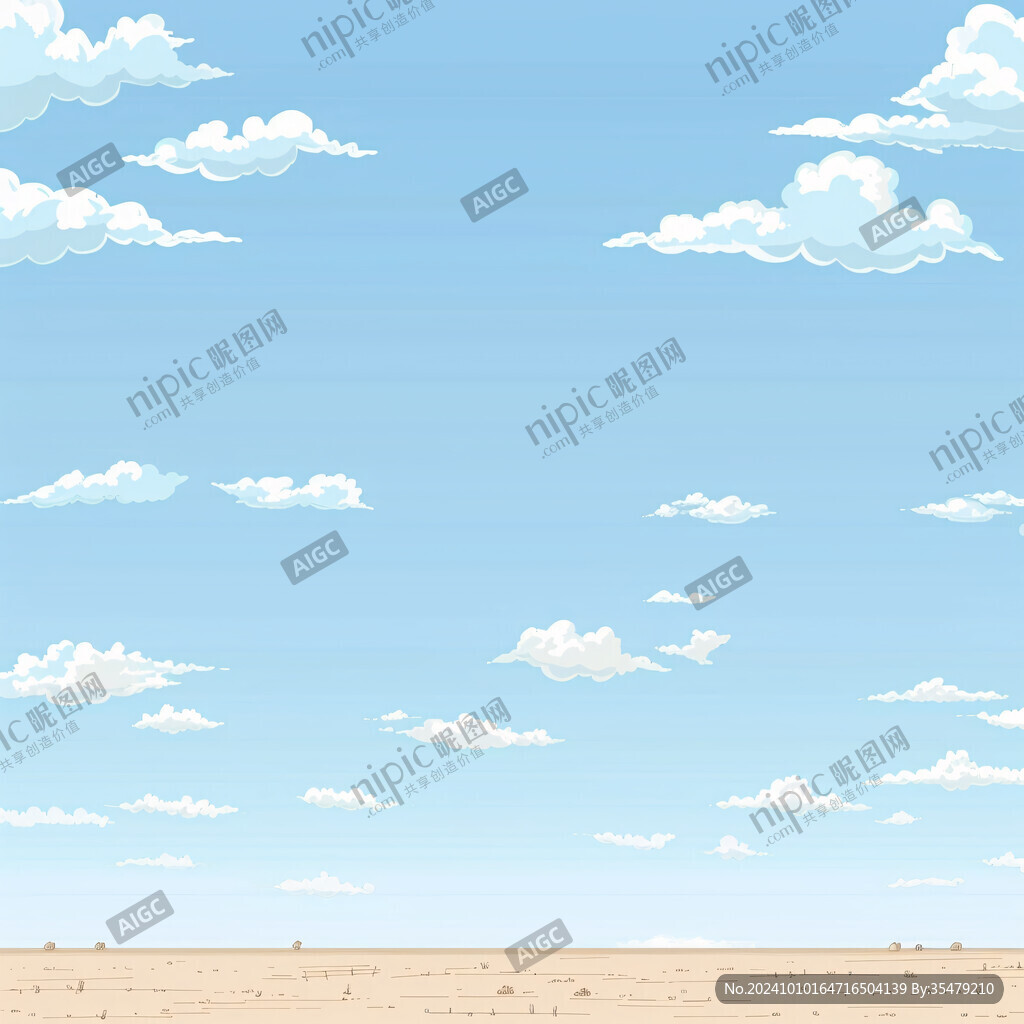 插画蓝天白云