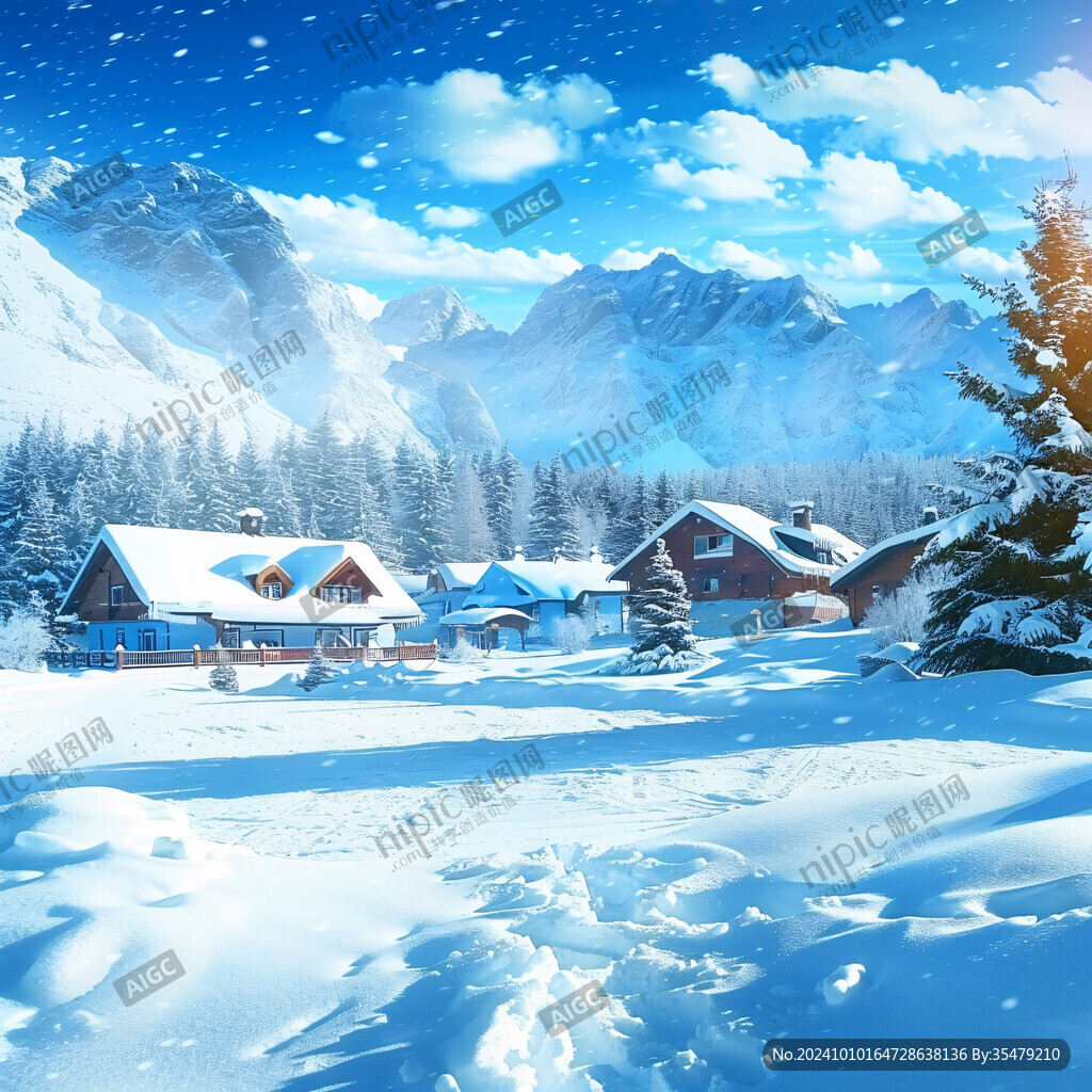 冬季大冬天冬季雪景