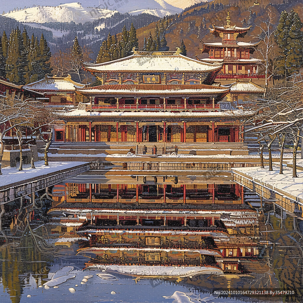 水中楼阁古建筑