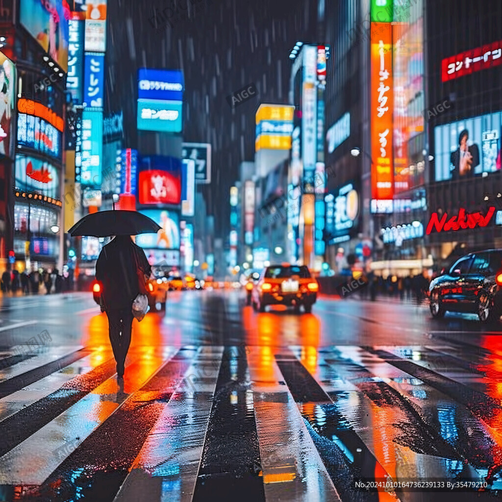 雨天街头素材