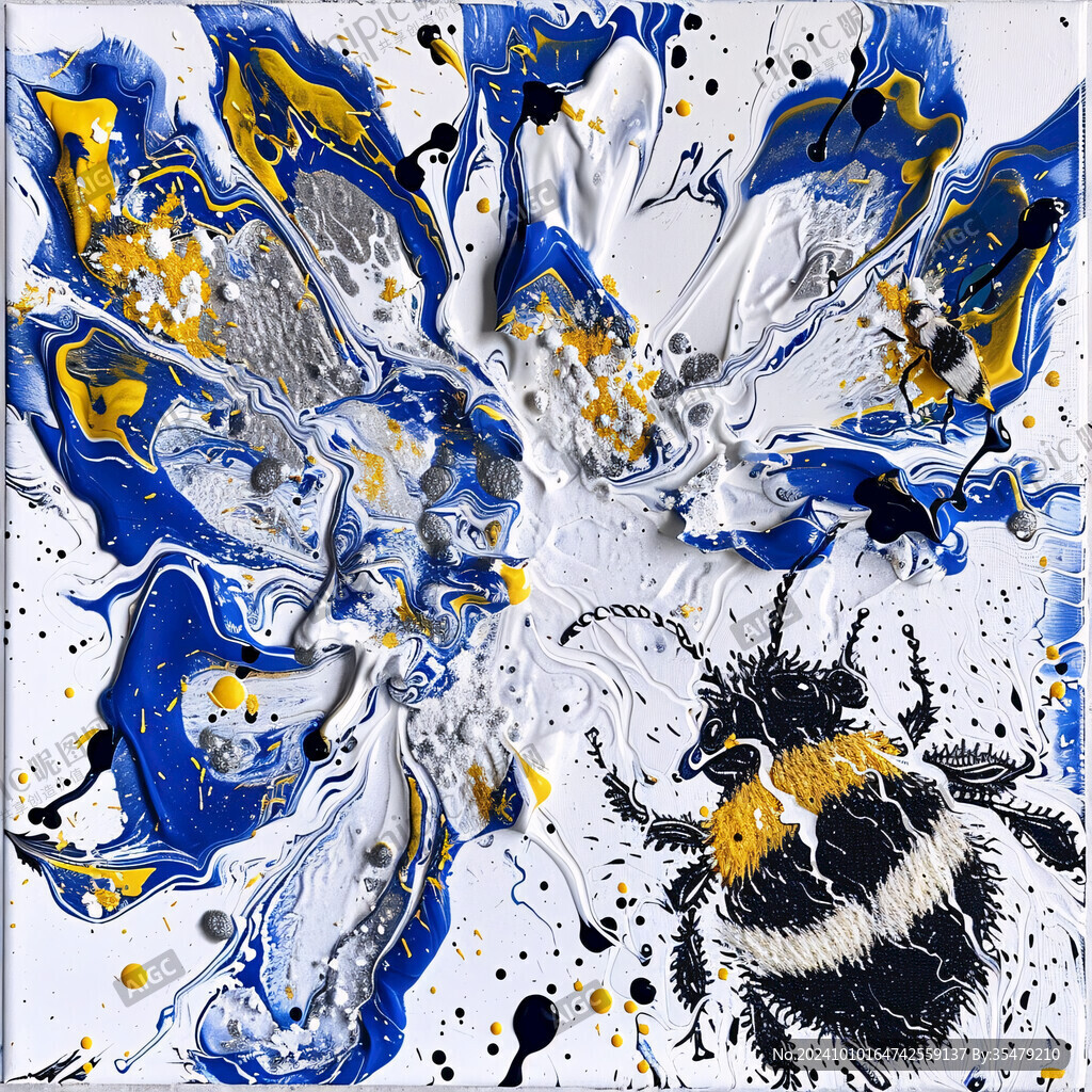 蓝色流体创意抽象画