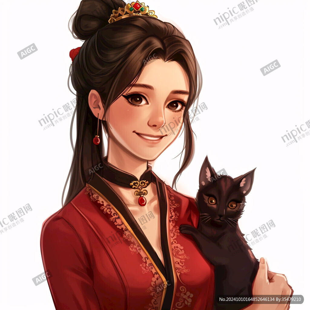 卡通可爱古装女猫
