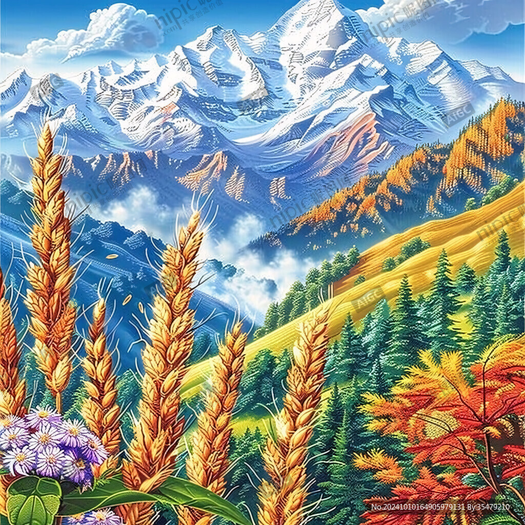 珠穆拉玛峰插画