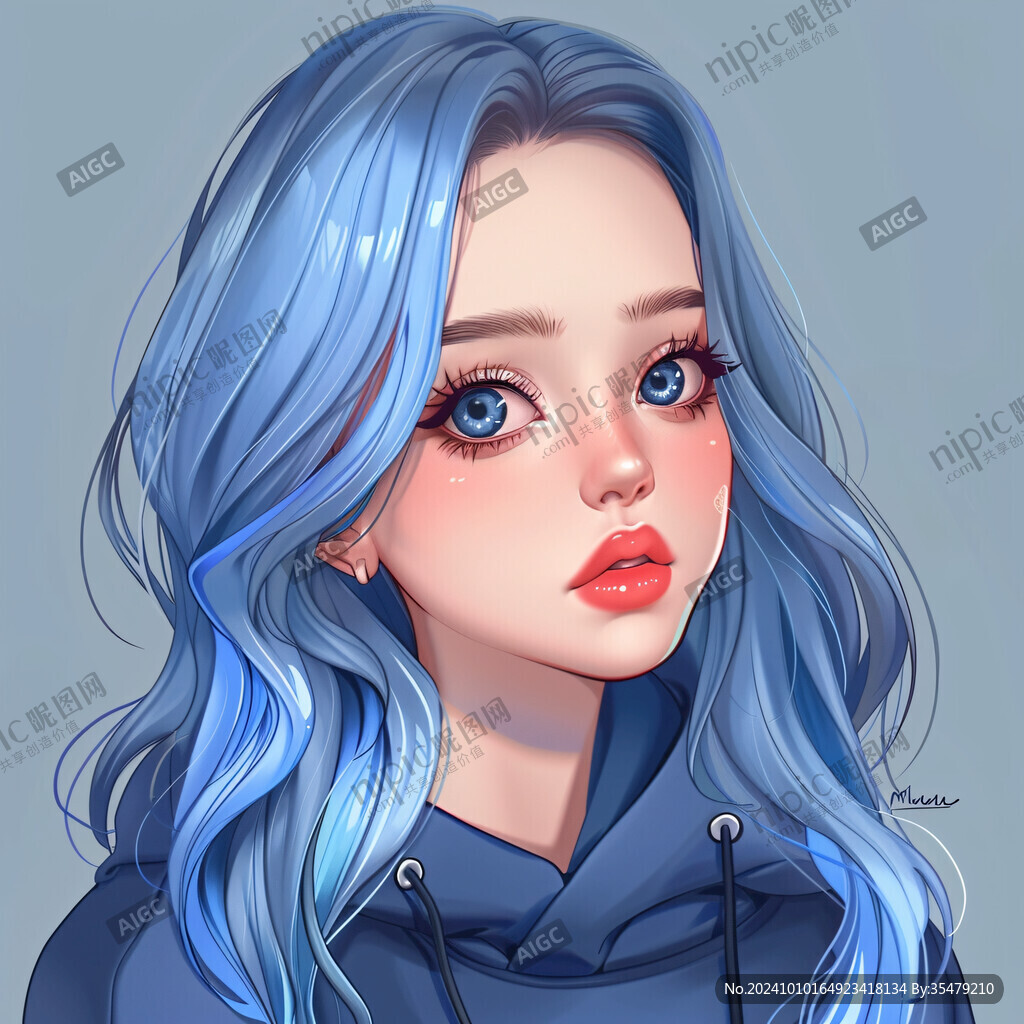 少女头像插画