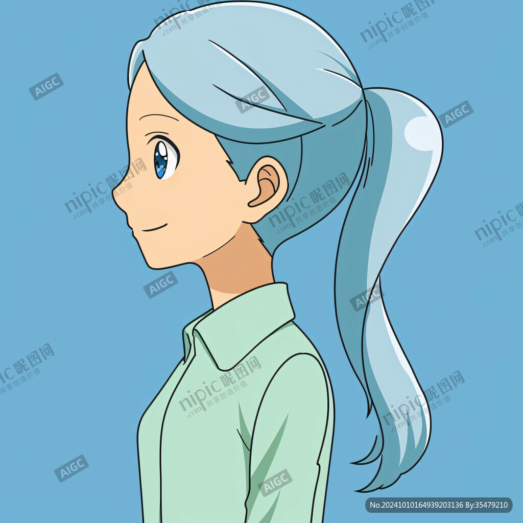 卡通女孩侧面