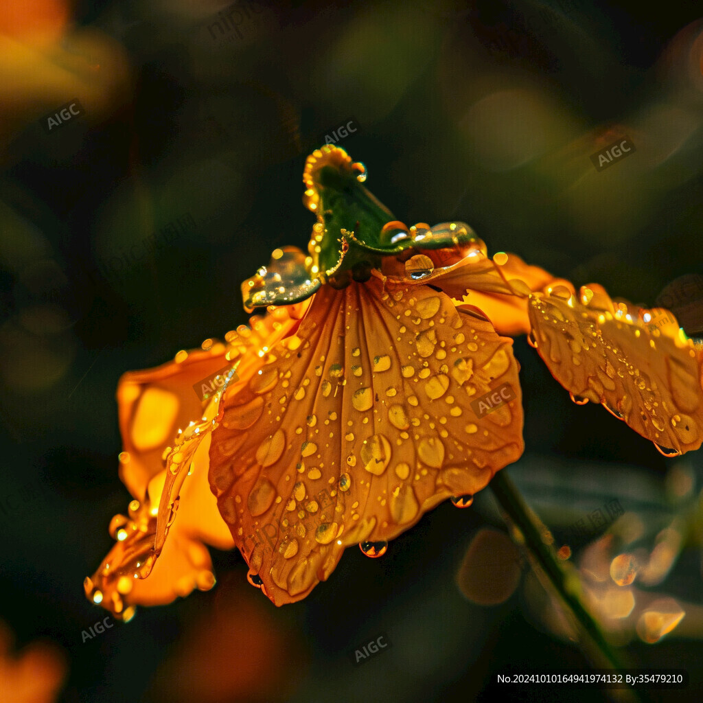 金银藤上秋雨珠