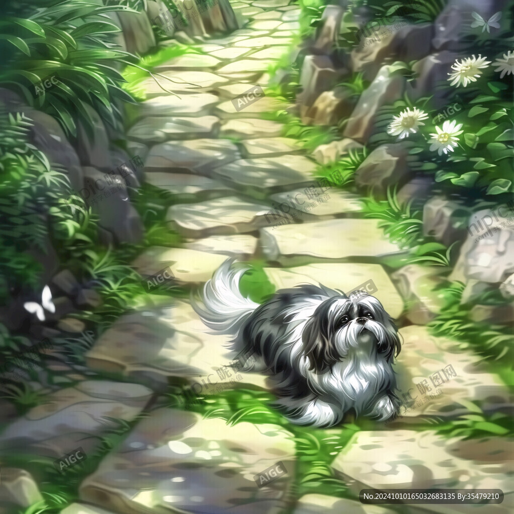 孤独的小狗插画