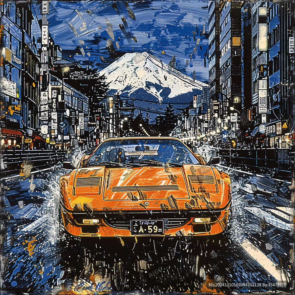 汽车风景画