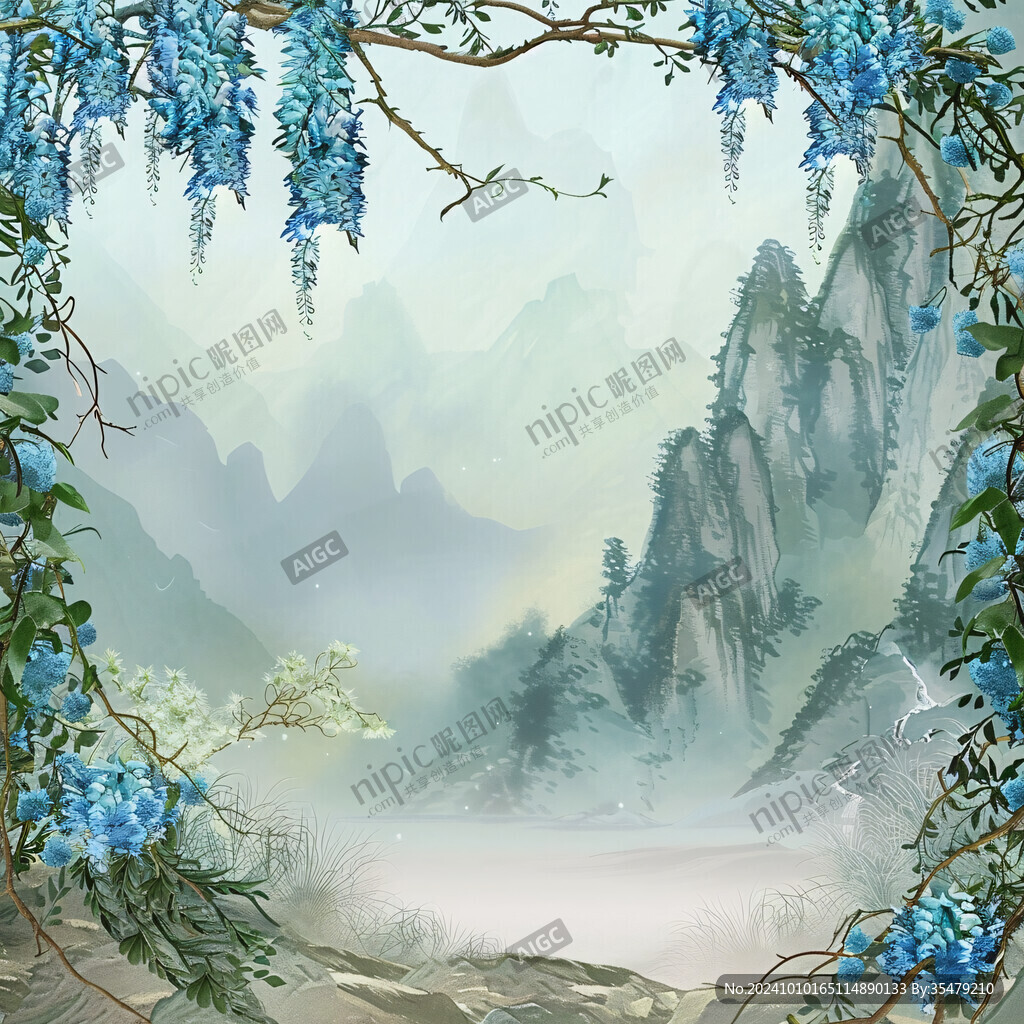 古典古风复古迎客松