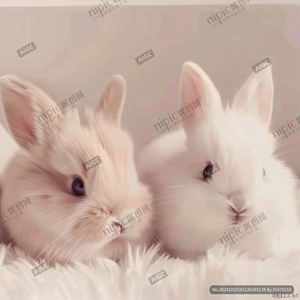 手绘兔子插画兔子