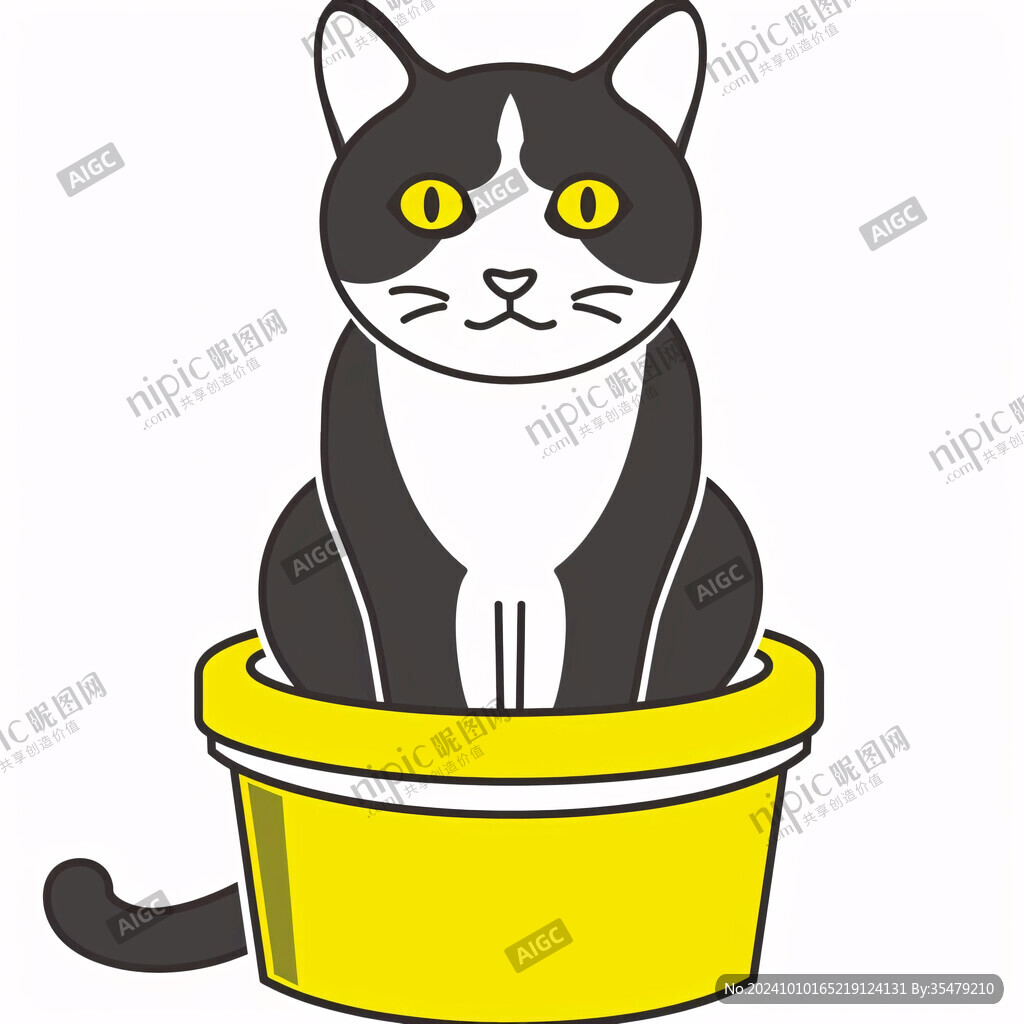 卡通可爱馋嘴小黑猫