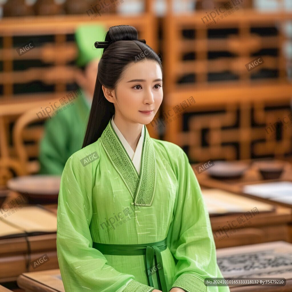 古装绿色女子