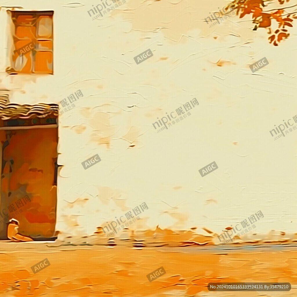 秋季柿子树小院背景