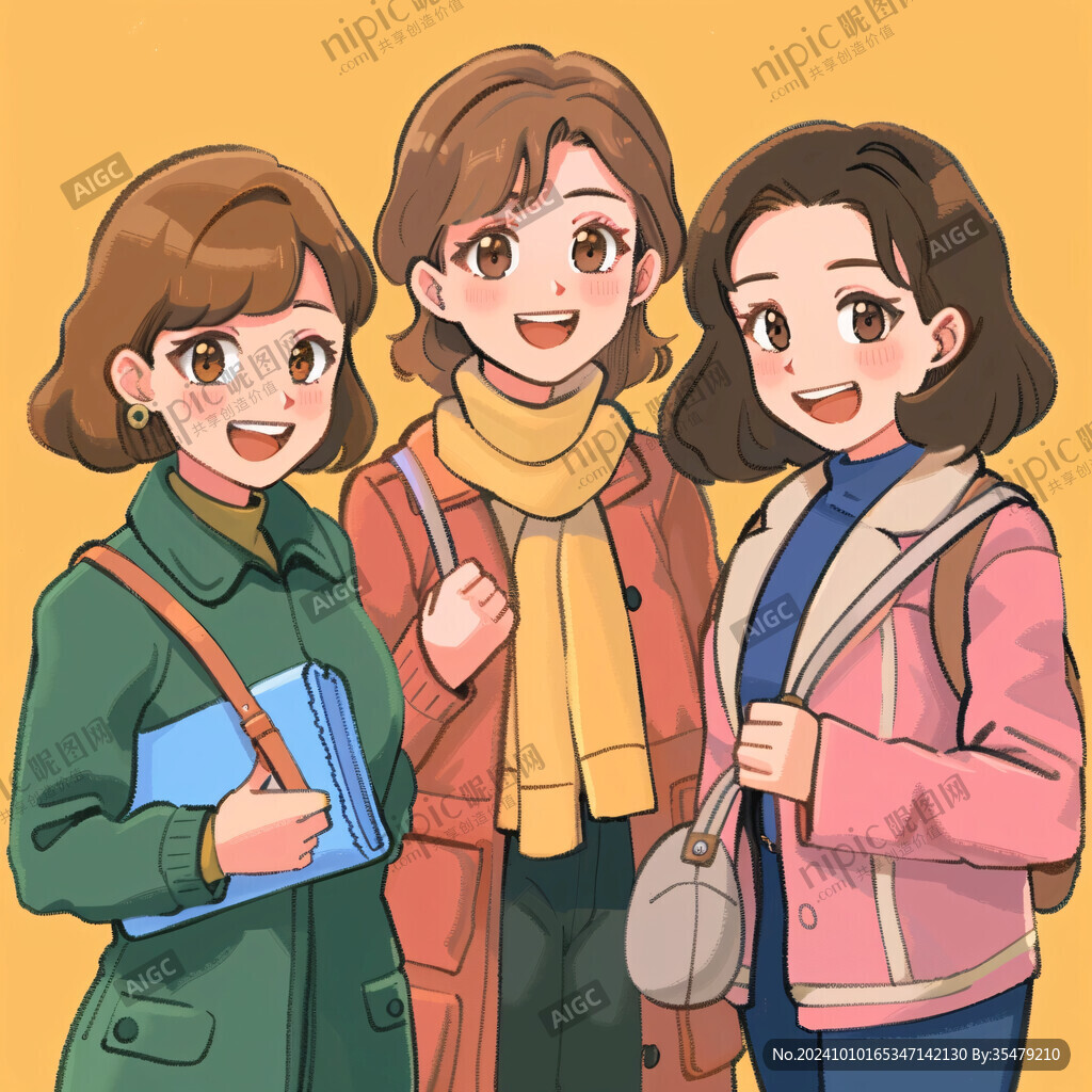 三人组合插画