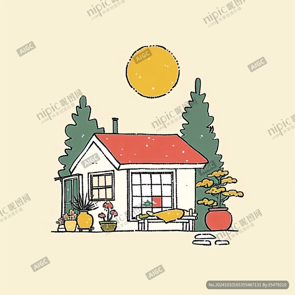 小洋房插画