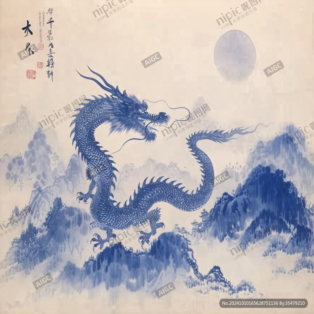工笔手绘龙