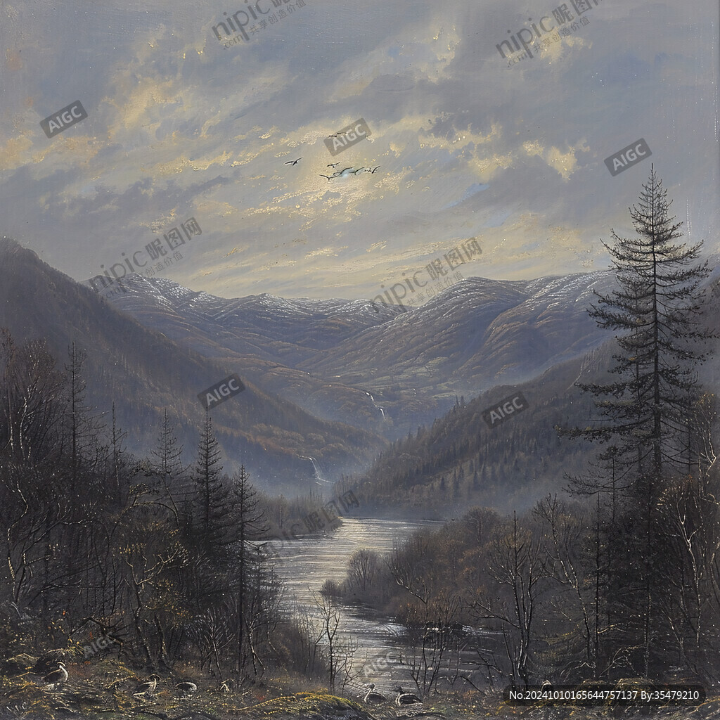 公版高清风景油画