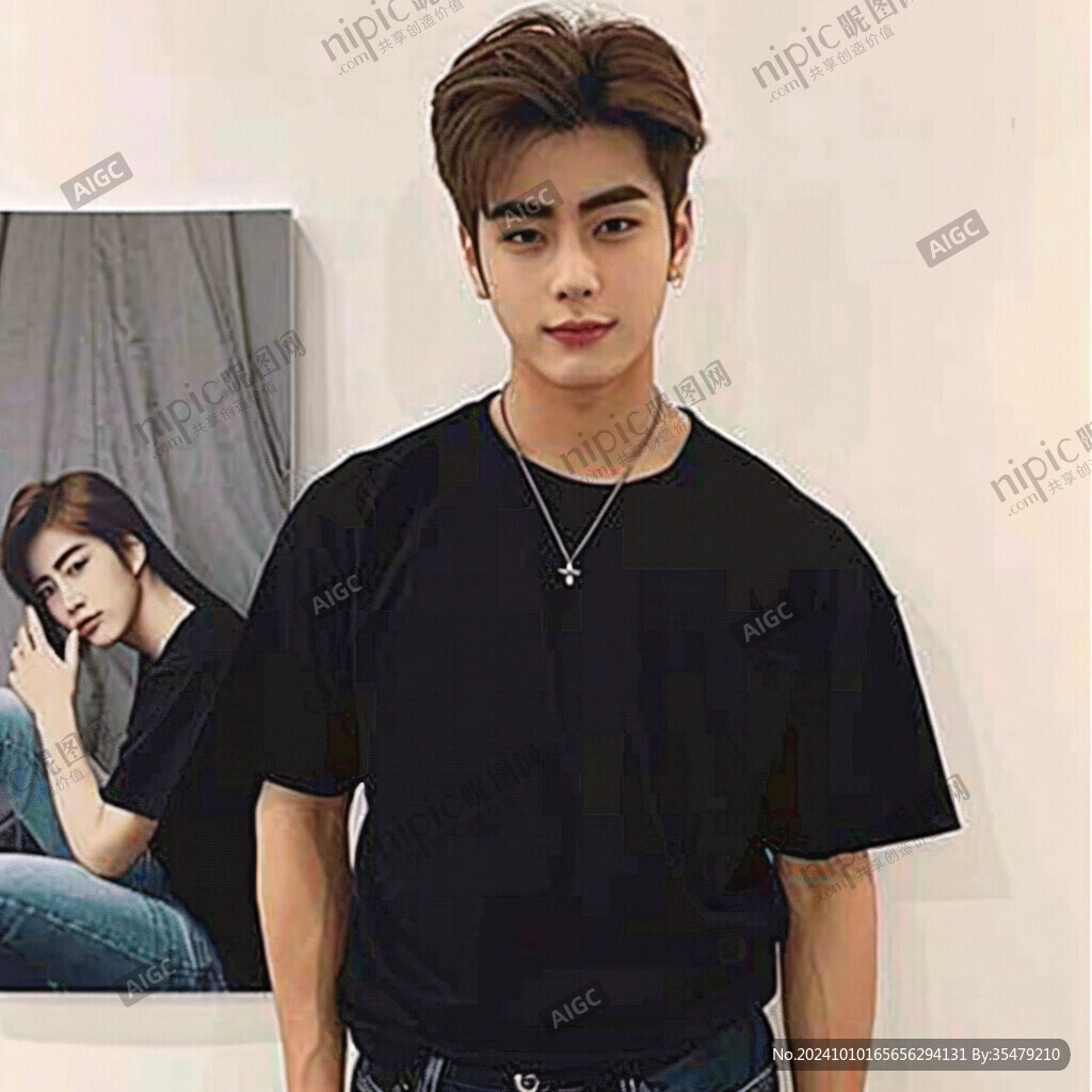 戴耳饰男子头像