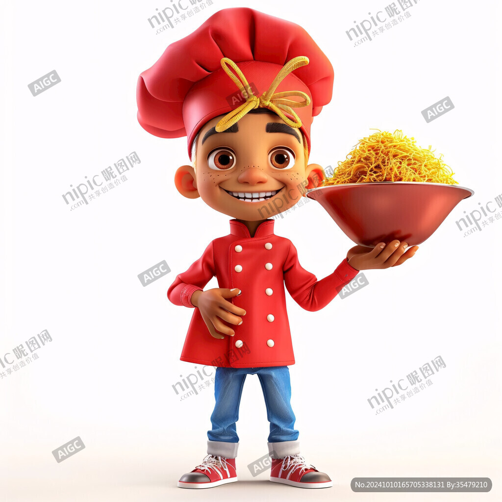 卡通可爱小黄豆厨师