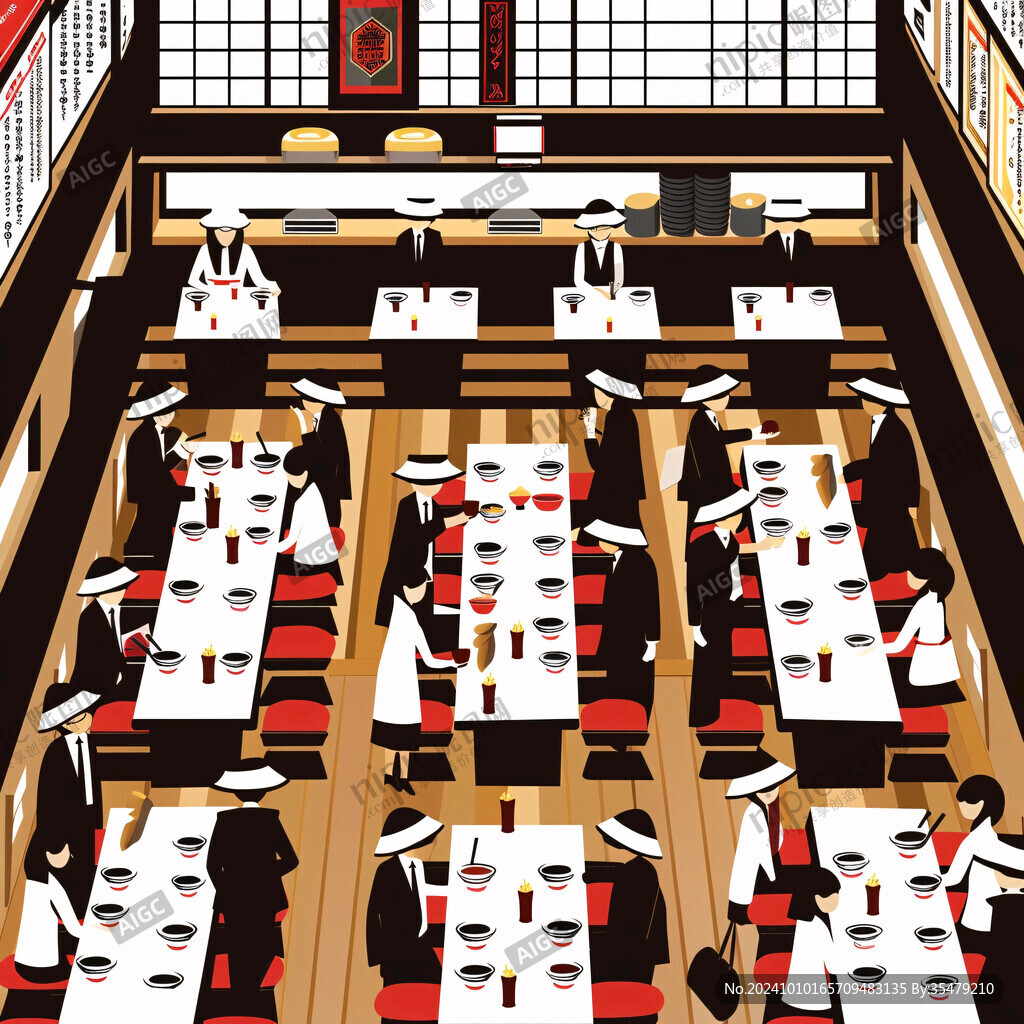 高级餐厅插画