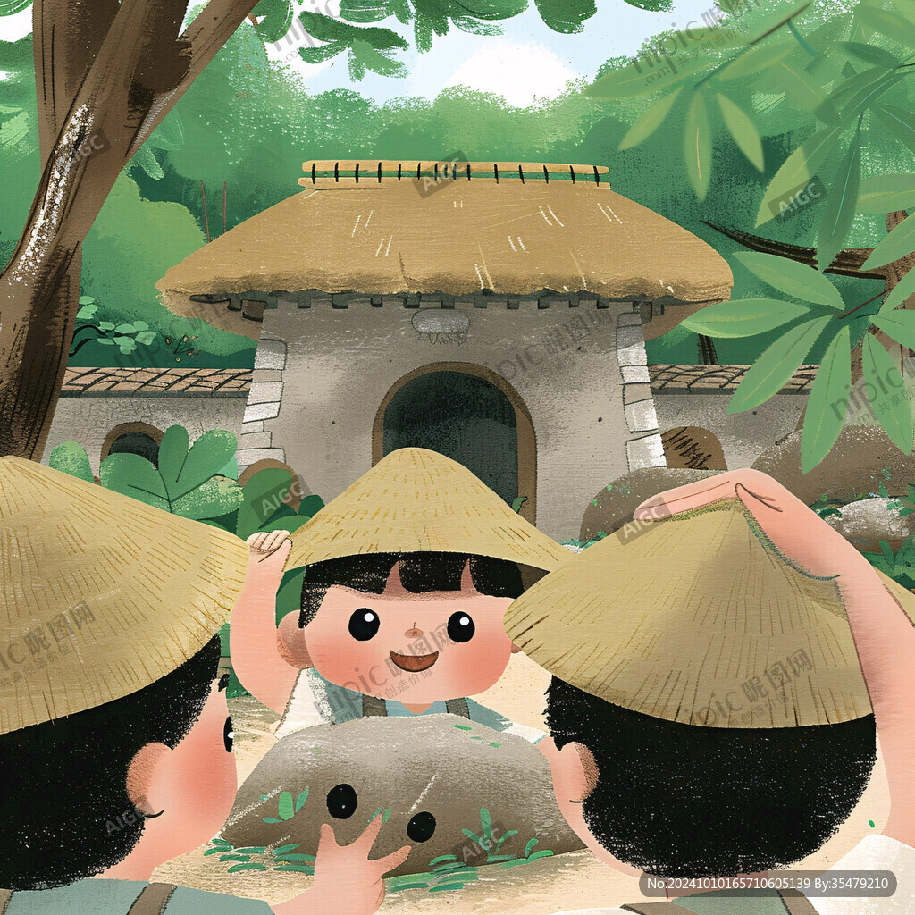 乘凉插画