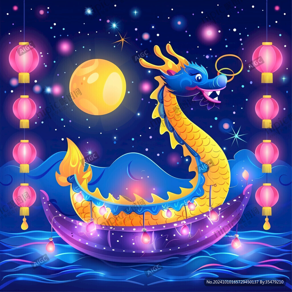 龙造型花灯船