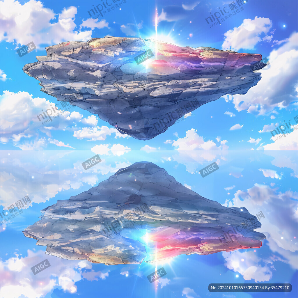 天空小人石头山脉插画