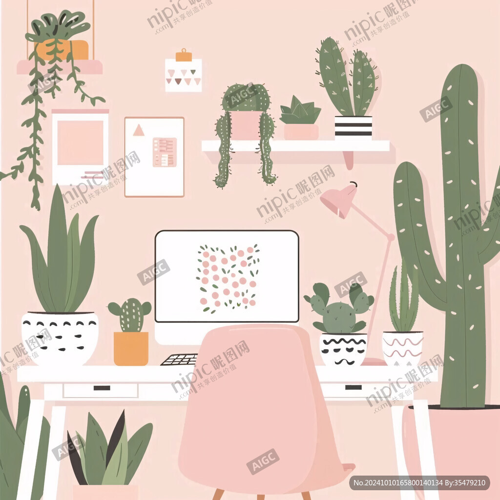 室内植物插画