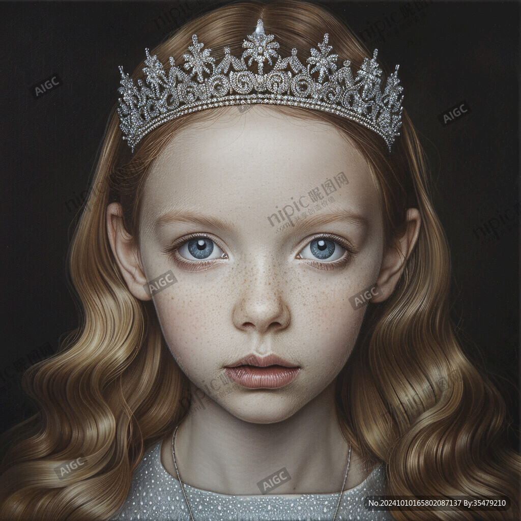 戴皇冠的女人插画