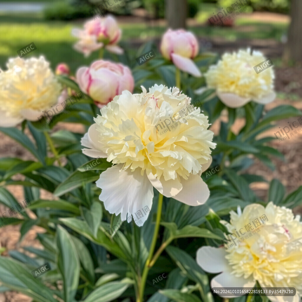 双色芍药花