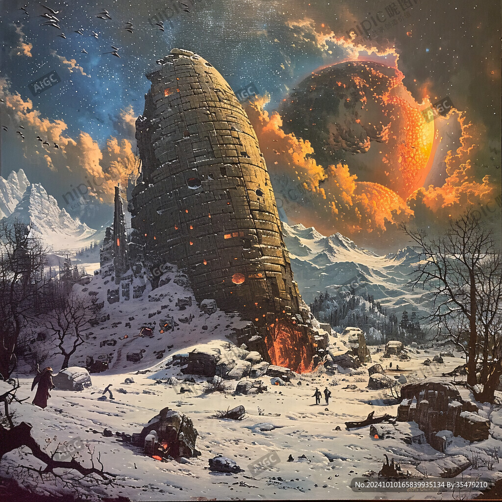 外星球幻想场景插画