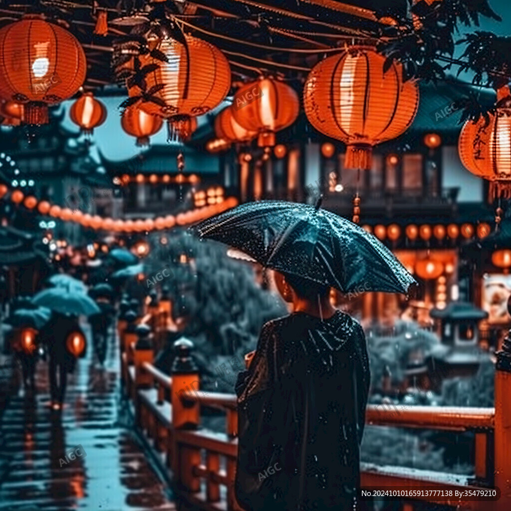 背影打伞