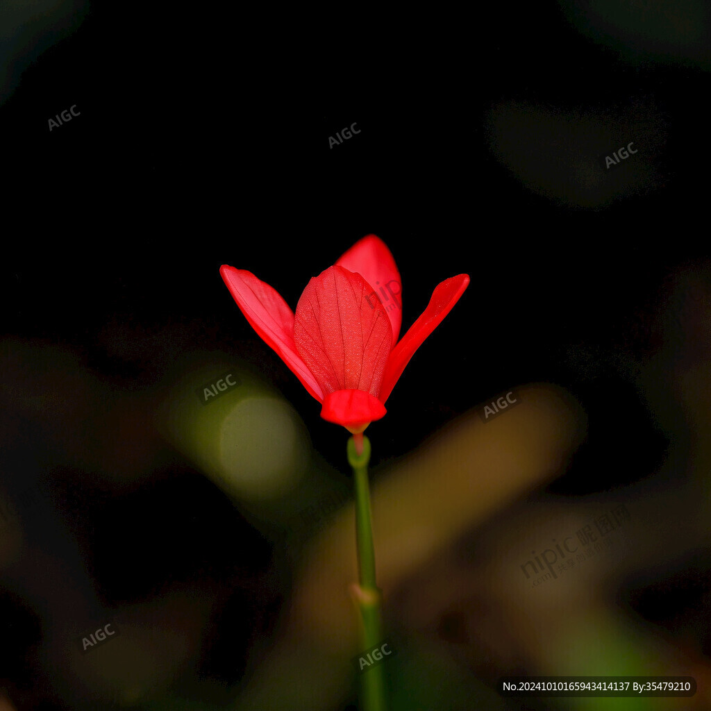 逆光郁金香花骨朵