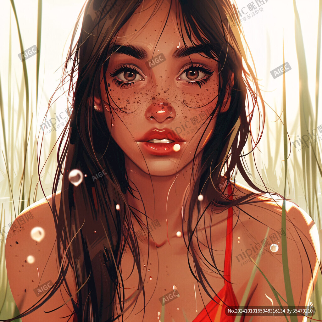 数字美女插画