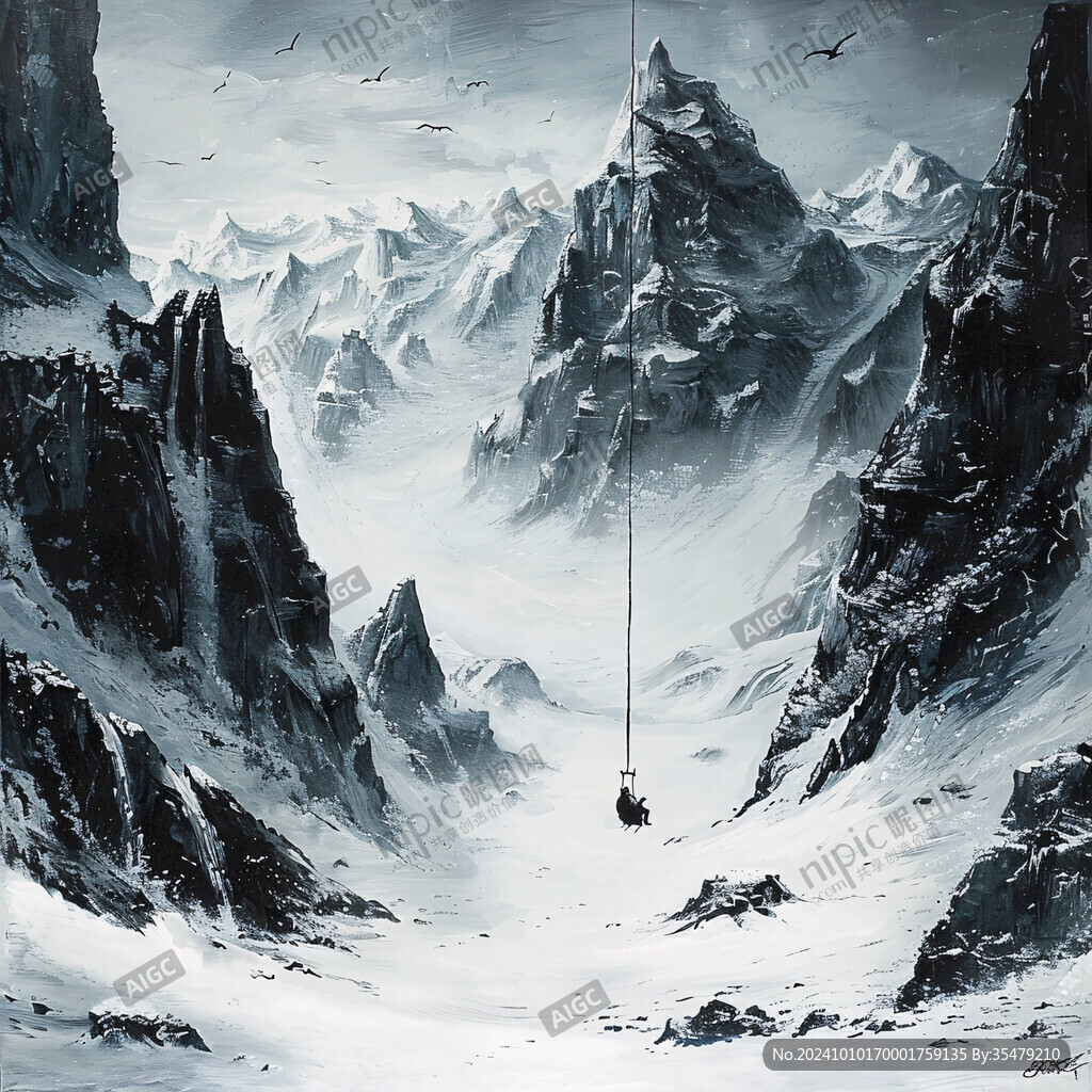 珠穆拉玛峰插画