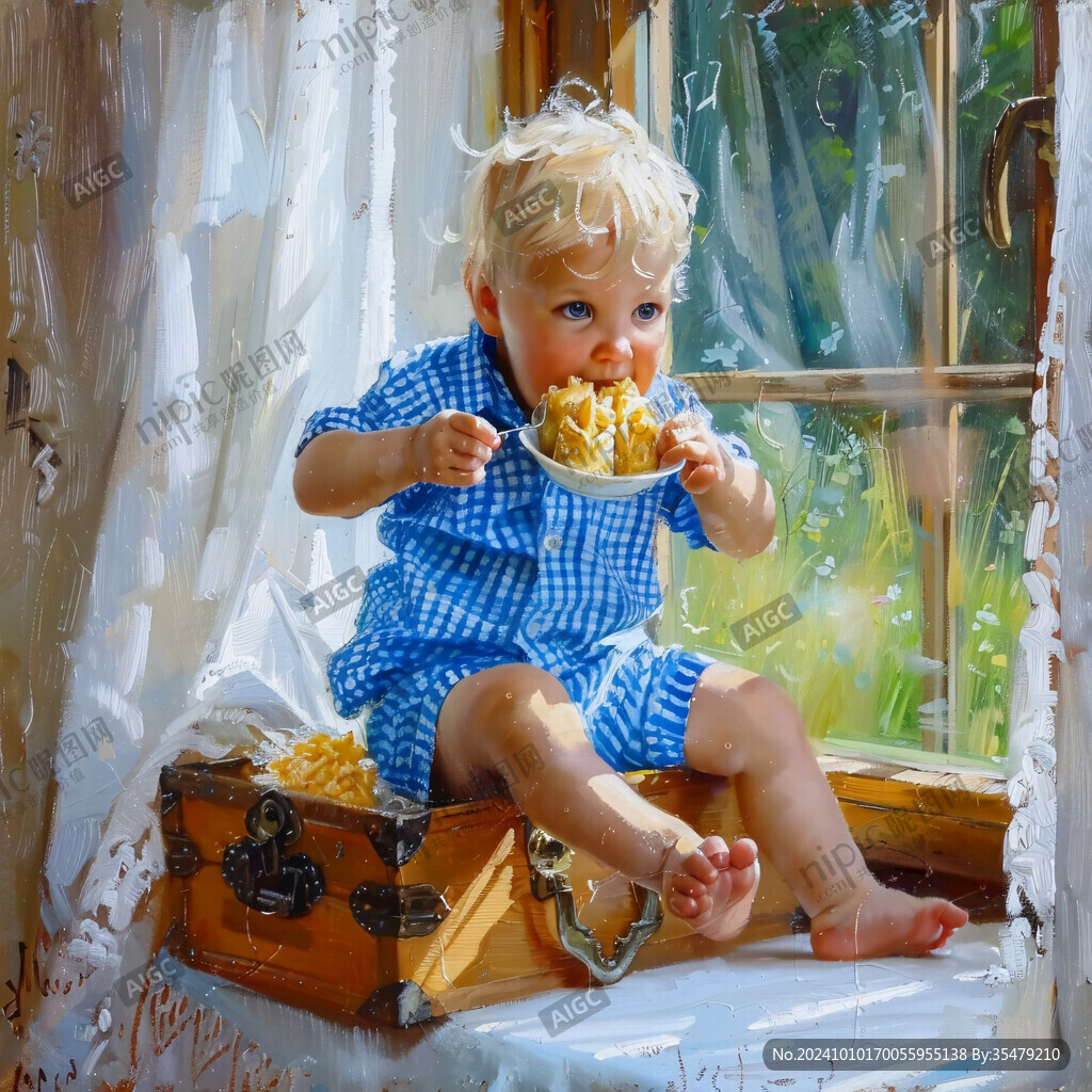 小孩吃零食